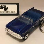 CHEVROLET BEL AIR 1957 CONVERTIBLE KEYRING 1/56 SCALE BLUE