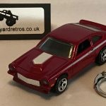CHEVROLET V8 VEGA KEYRING 1/56 SCALE METALLIC RED