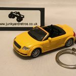 AUDI TT CONVERTIBLE KEYRING / KEYCHAIN 1/72 SCALE YELLOW