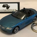 BMW Z4 ROOF DOWN KEYRING / KEYCHAIN 1/56 SCALE LIGHT BLUE