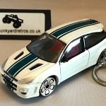 FORD FOCUS MK1 ST / RS KEYRING / KEYCHAIN 1/56 SCALE WHITE & BLUE