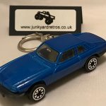 JAGUAR XJS KEYRING / KEYCHAIN 1/64 SCALE BLUE