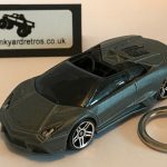 LAMBORGHINI REVENTON ROADSTER KEYRING / KEYCHAIN 1/56 SCALE GUNMETAL GREY