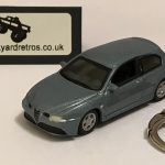 ALFA ROMEO 147 GTA KEYRING / KEYCHAIN 1/72 SCALE SILVER BLUE