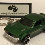 TOYOTA CELICA GT 1970 KEYRING / KEYCHAIN 1/56 SCALE GREEN