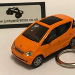 MERCEDES BENZ A CLASS KEYRING / KEYCHAIN 1/72 SCALE ORANGE