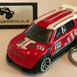 MINI CLUBMAN RALLY WRC KEYRING / KEYCHAIN 1/56 SCALE RED