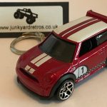 MINI COOPER RACING KEYRING / KEYCHAIN 1/56 SCALE RED NO 1