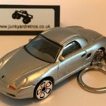 PORSCHE BOXSTER 986 SERIES KEYRING / KEYCHAIN 1/56 SCALE SILVER