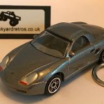 PORSCHE BOXSTER 986 SERIES KEYRING / KEYCHAIN 1/56 SCALE GUNMETAL GREY