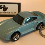 PORSCHE 935 KEYRING / KEYCHAIN 1/56 SCALE LIGHT BLUE