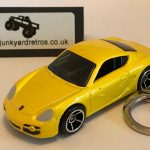 PORSCHE CAYMAN S KEYRING / KEYCHAIN 1/56 SCALE YELLOW