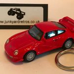 PORSCHE 911 GT 993 SERIES KEYRING / KEYCHAIN 1/72 SCALE RED