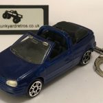 VW VOLKSWAGEN GOLF CONVERTIBLE KEYRING / KEYCHAIN 1/56 SCALE BLUE