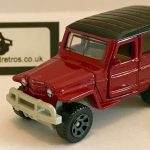 JEEP Willys Jeep Wagon 1962 Keyring Keychain 1/56 Scale DARK RED
