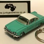 FORD CAPRI CONSUL CLASSIC KEYRING / KEYCHAIN 1/76 SCALE TURQUOISE & WHITE