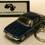 JENSON INTERCEPTOR CLASSIC KEYRING / KEYCHAIN 1/76 SCALE ROYAL BLUE