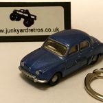 RENAULT DAUPHINE CLASSIC KEYRING / KEYCHAIN 1/76 SCALE METALLIC BLUE