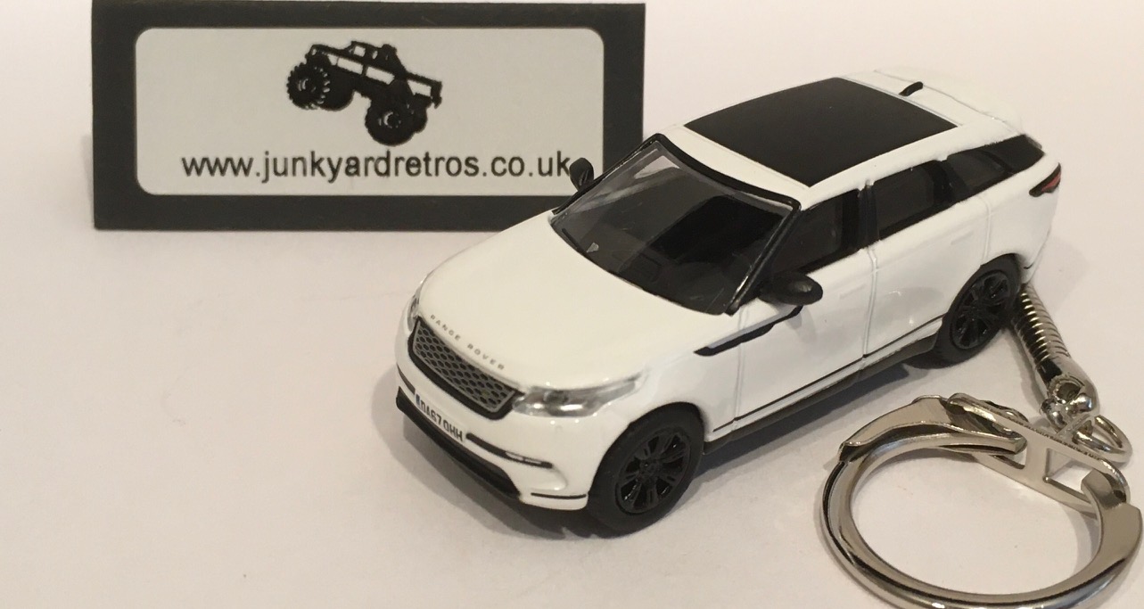Range Rover White Oblong Keyring Velar NEW 