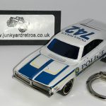 DODGE CHARGER 1969 KEYRING 1/56 SCALE WHITE OCALA POLICE