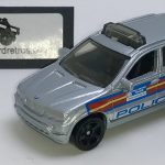 BMW X5 MK1 POLICE KEYRING / KEYCHAIN 1/56 SCALE GUNMETAL SILVER