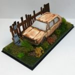 VW VOLKSWAGEN GOLF GTI MK1 Junk Yard Barn Find Diorama 1/43 Scale WHITE