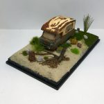 CLASSIC COMMER CAMPER VAN Junk Yard Barn Find Diorama 1/72 Scale BLUE & WHITE