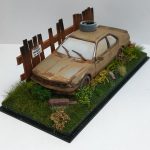 BMW 635CSi 6 SERIES COUPE Junk Yard Barn Find Diorama 1/43 Scale SILVER