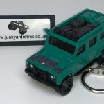LAND ROVER DEFENDER 110 MB KEYRING / KEYCHAIN 1/56 SCALE GREEN