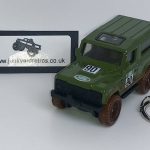 LAND ROVER DEFENDER 90 2017 KEYRING / KEYCHAIN 1/56 SCALE DARK GREEN