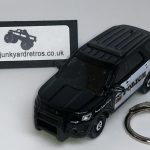 Ford Explorer 2012 Police 1/56 Keyring Keychain BLACK & WHITE