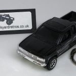 NISSAN DATSUN D21 CLASSIC PICK UP TRUCK 1995 KEYRING / KEYCHAIN 1/56 SCALE BLACK