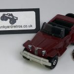 JEEP Willys Jeepster 1948 Keyring Keychain 1/56 Scale DARK RED