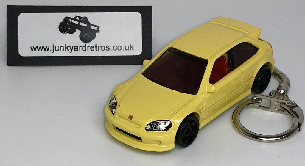 HONDA CIVIC TYPE R 1999 KEYRING / KEYCHAIN 1/56 SCALE YELLOW – Junk ...