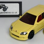 HONDA CIVIC TYPE R 1999 KEYRING / KEYCHAIN 1/56 SCALE YELLOW