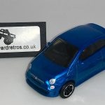 FIAT 500 TURBO 2019 KEYRING / KEYCHAIN 1/56 SCALE BLUE