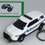 Ford Explorer 2016 Police INTERCEPTOR MONROEVILLE 1/56 Keyring Keychain WHITE