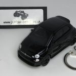 FIAT 500 TURBO 2019 KEYRING / KEYCHAIN 1/56 SCALE BLACK