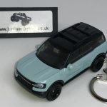 FORD BRONCO SPORT 2022 KEYRING / KEYCHAIN 1/56 SCALE DUCK EGG BLUE