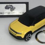 Jeep Avenger 2023 Keyring Keychain 1/56 Scale YELLOW & BLACK