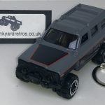JEEP WAGONEER 1988 KEYRING / KEYCHAIN 1/56 SCALE BLACK & GREY