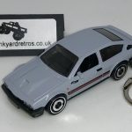 ALFA ROMEO GTV6 3LTR KEYRING / KEYCHAIN 1/64 SCALE GREY
