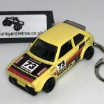 HONDA CVCC CIVIC CUSTOM 1976 KEYRING / KEYCHAIN 1/56 SCALE YELLOW & BLACK