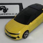 VAUXHALL OPEL ASTRA 2022 MB KEYRING / KEYCHAIN 1/56 SCALE YELLOW