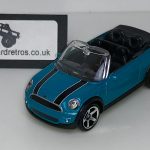 MINI COOPER S CABRIOLET 2010 KEYRING / KEYCHAIN 1/56 SCALE TURQUOISE