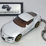 TOYOTA SUPRA GR 2023 KEYRING / KEYCHAIN 1/56 SCALE WHITE