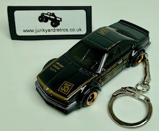BMW 635 CSI Keyring Keychain 1/56 Scale BLACK & GOLD