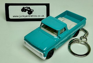 CHEVROLET C10 PICK UP (MJ) KEYRING 1/56 SCALE TURQUOISE