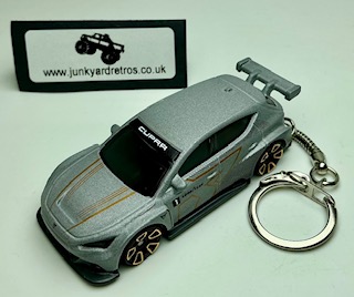 CUPRA E RACER KEYRING / KEYCHAIN 1/56 SCALE MATT SILVER