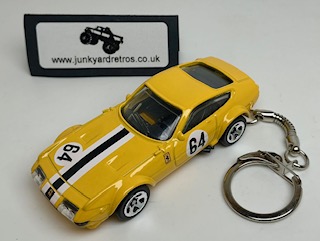 FERRARI 365 GTB4 C KEYRING / KEYCHAIN 1/56 SCALE YELLOW